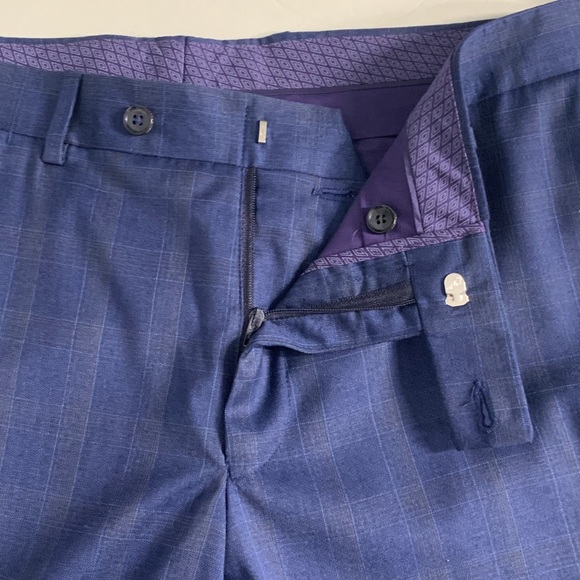 TED BAKER LONDON Jay 100% Wool Plaid  Men's Trousers - Picture 7 of 14